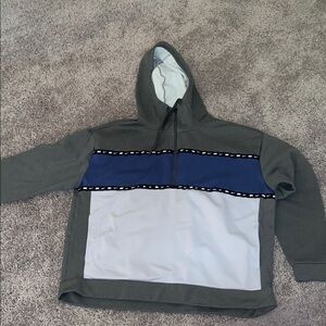NIKE Gray and Blue Hooded Sweatshirt